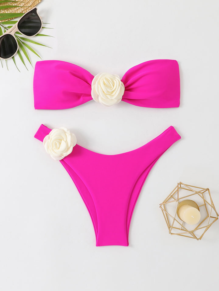 Women's bandeau bikini set with floral detail Mune Fashion