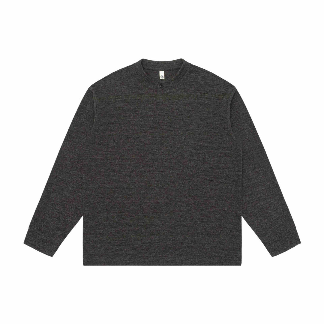 Unisex Structured Henley Sweater with Short Button Collar and Oversized Fit Mune Fashion