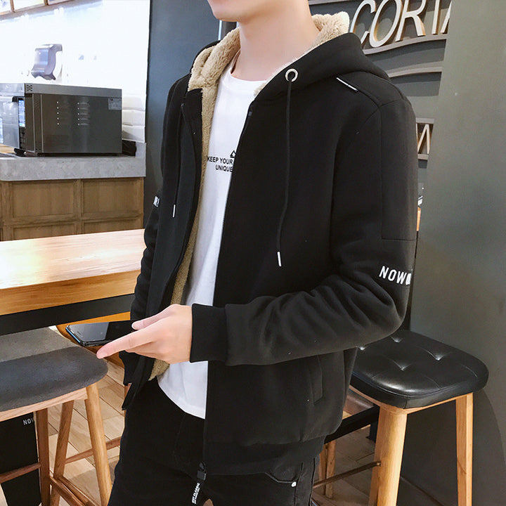 Men's Urban Zip Hoodie with Teddy lining, stand-up collar hood & ribbed cuffs Mune Fashion