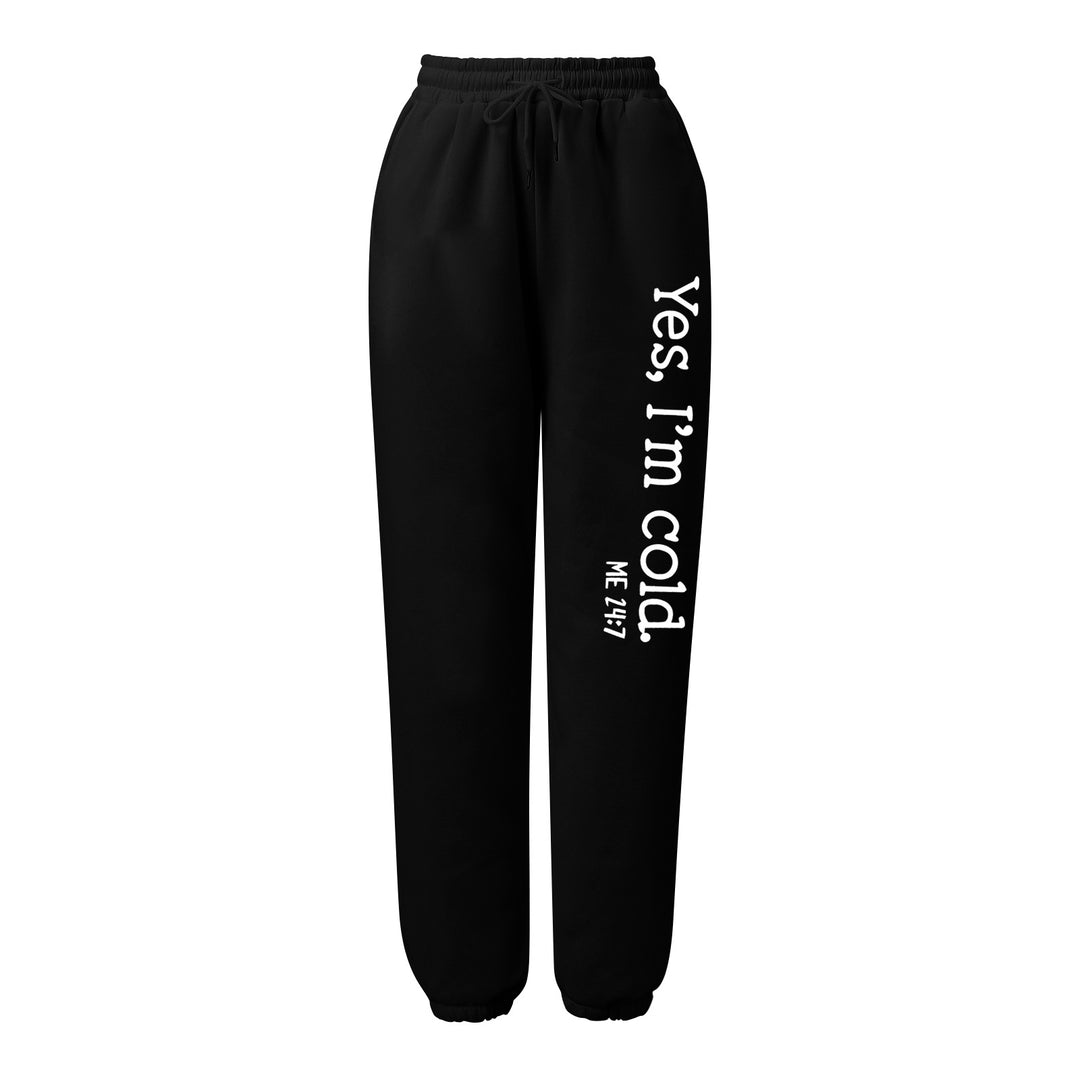 Women's high-waisted jogging pants with side statement print and elastic waistband Mune Fashion