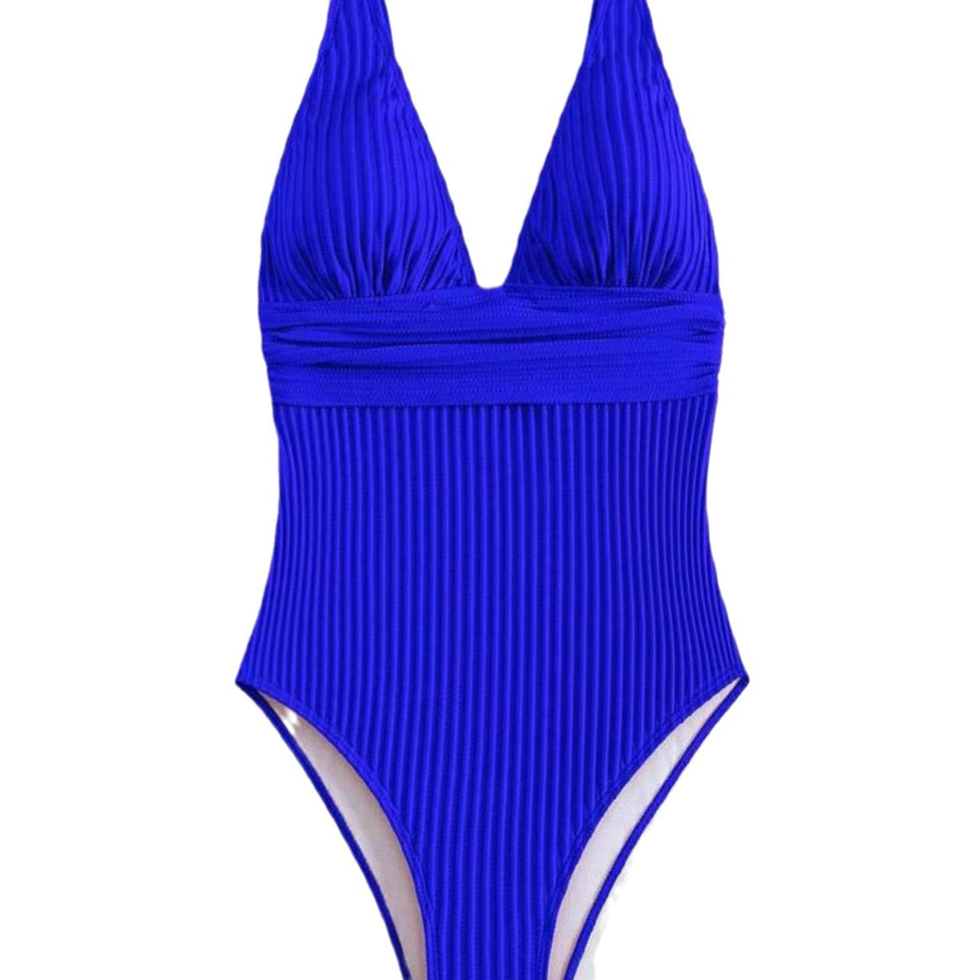 Women's High-Cut Swimsuit with Textured Rib Design Mune Fashion