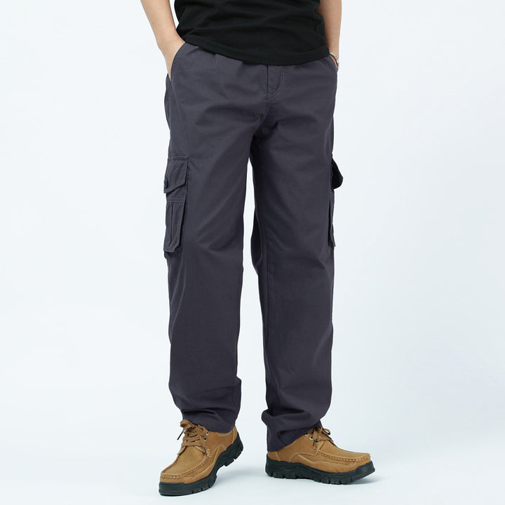 Men's Cotton Twill Cargo Pants in Relaxed Fit with Straight Leg and Large Flap Pocket Mune Fashion