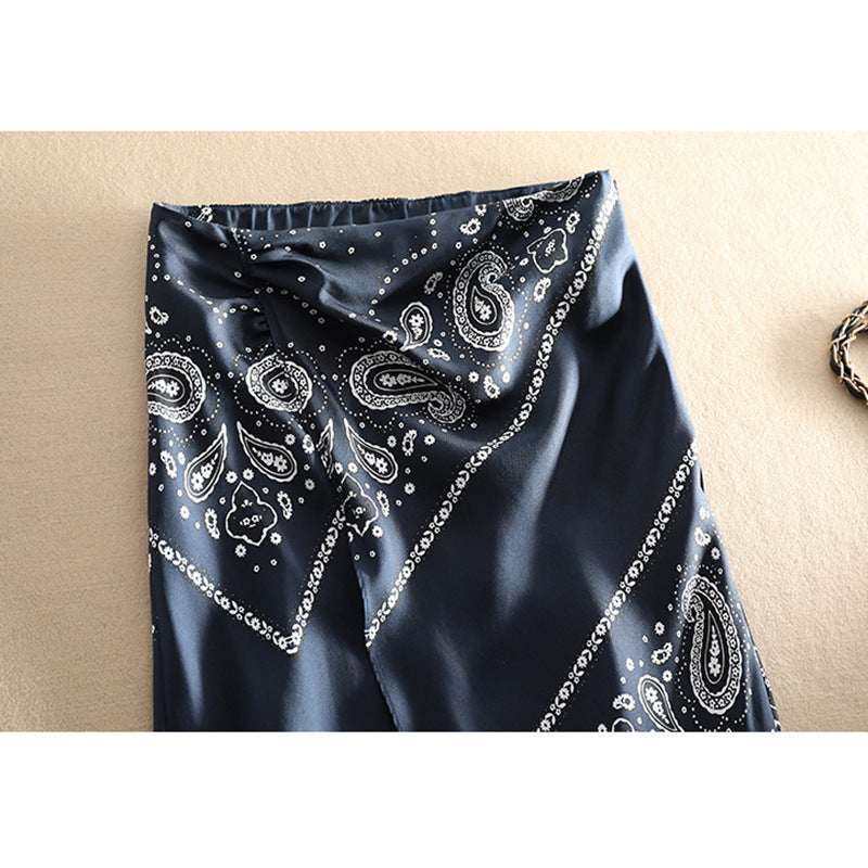 Ladies Elegant Long Skirt with Paisley Pattern Mune Fashion