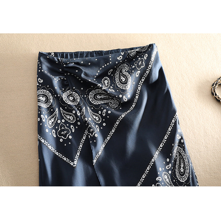 Ladies Elegant Long Skirt with Paisley Pattern Mune Fashion