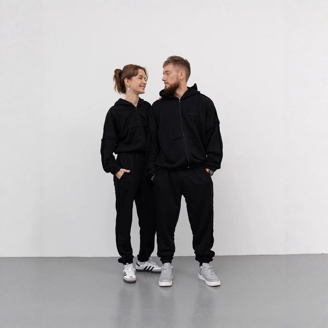 Unisex Oversize Hoodie Set made of soft fleece with zipper and joggers Mune Fashion