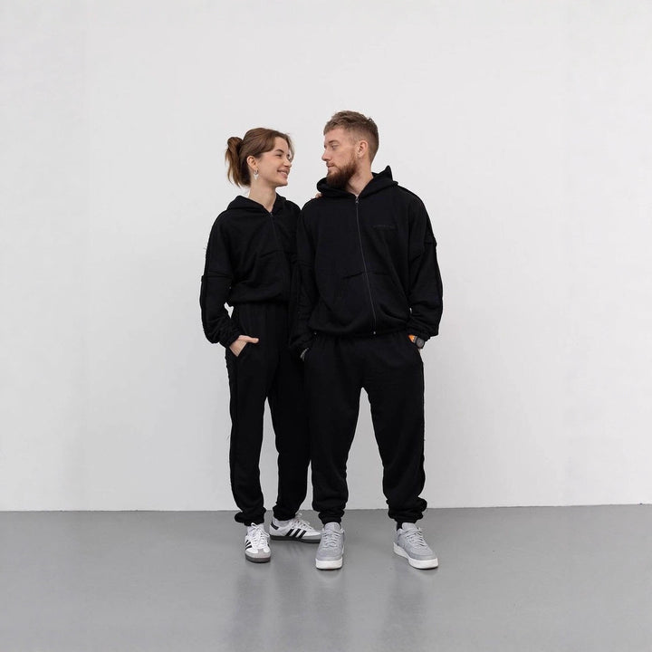Unisex Oversize Hoodie Set made of soft fleece with zipper and joggers Mune Fashion