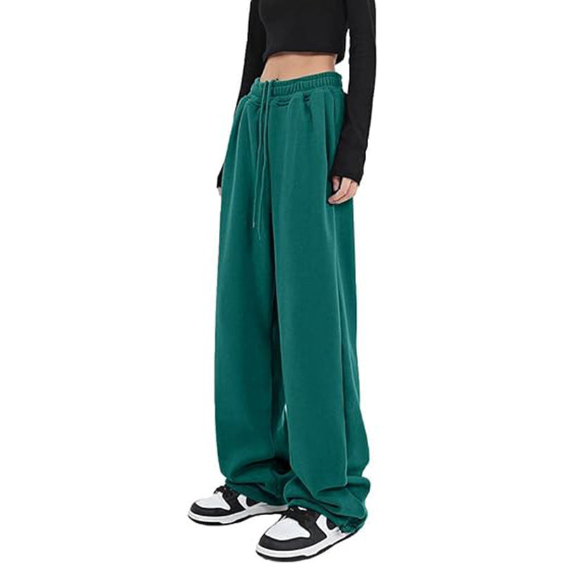 Women's nan locker falling sweatpants with extra wide leg, high waistband and drawstring Mune Fashion