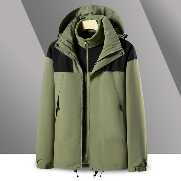Men's 2-in-1 Softshell-Fleece Hybrid Jacket with Removable Hood Mune Fashion