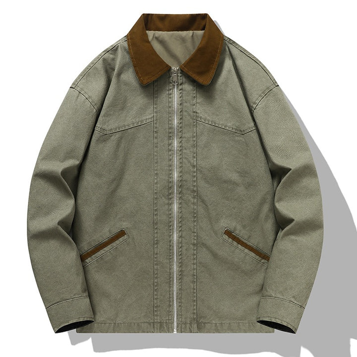 Men's Casual Leisure Jacket with High Collar Mune Fashion