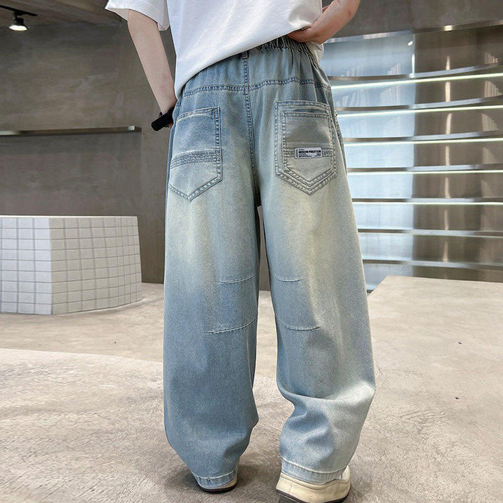 Women Loose Fit Jeans with Elastic Waistband Mune Fashion