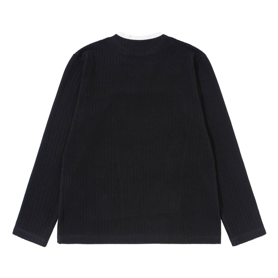 Unisex fine structured ribbed sweater with Henley neckline Mune Fashion