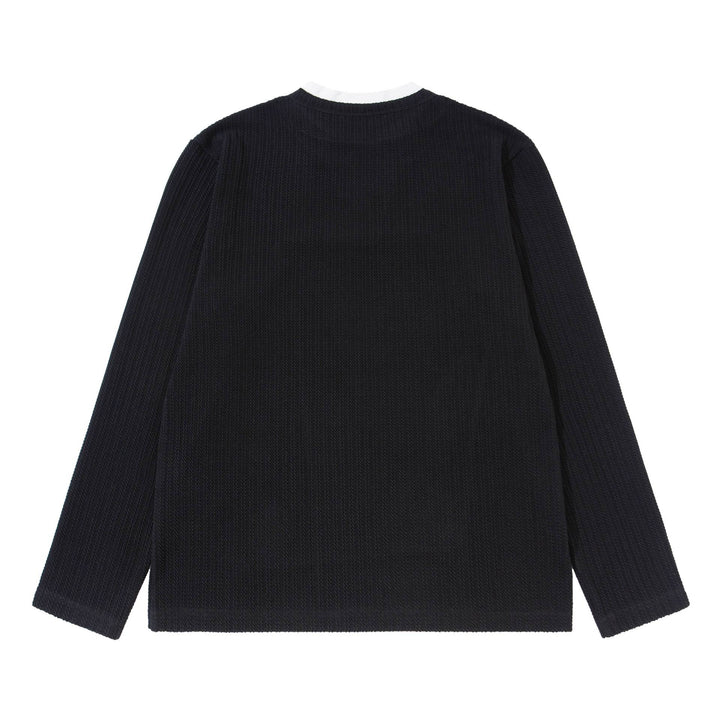 Unisex fine structured ribbed sweater with Henley neckline Mune Fashion