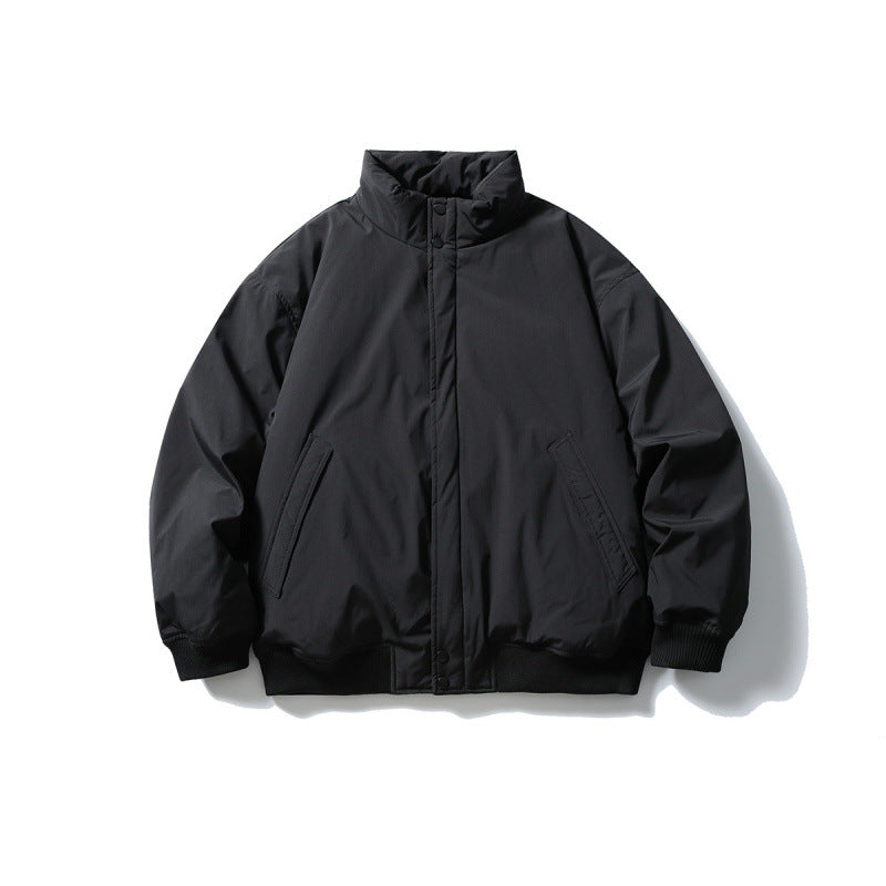 Unisex Stylishly cut padded bomber jacket with high stand-up collar and concealed front placket Mune Fashion