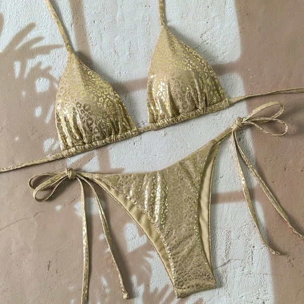 Women Triangle Bikini with sparkling Leo design Mune Fashion