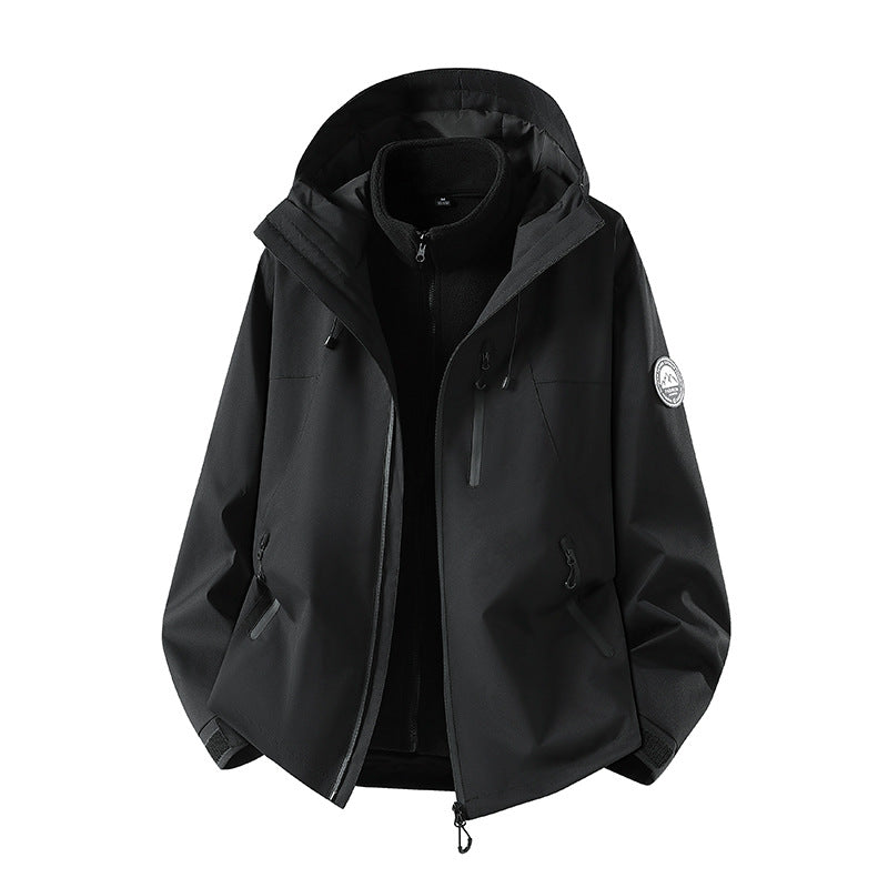 Men's Waterproof Softshell Jacket with Hood and Breathable Membrane Mune Fashion