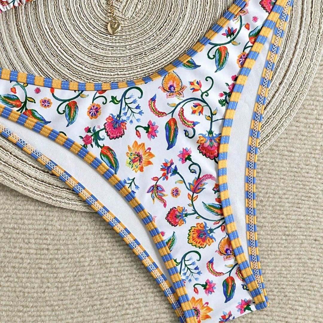 Women's Triangle Bikini with Colorful Floral Print Mune Fashion