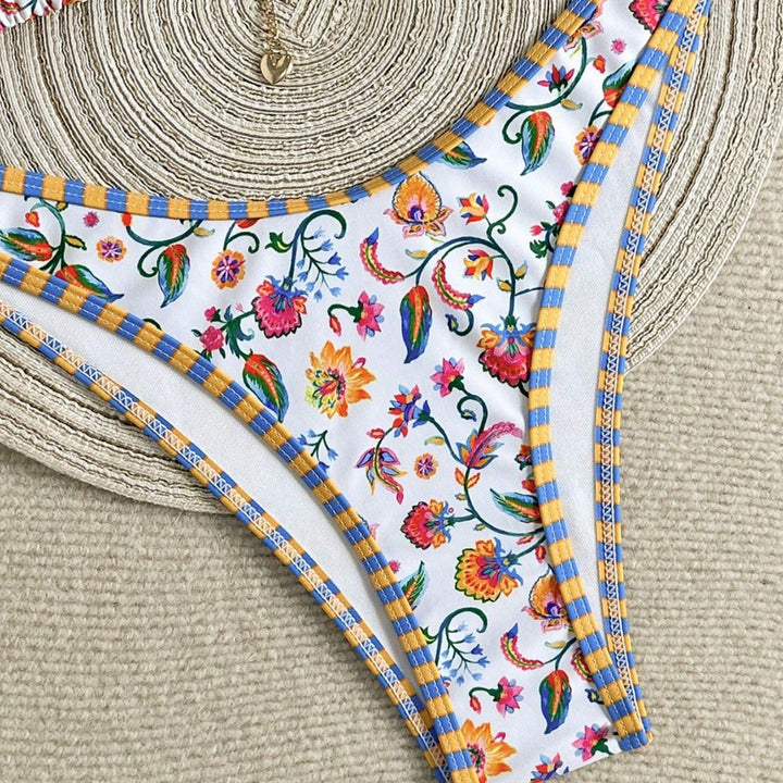 Women's Triangle Bikini with Colorful Floral Print Mune Fashion