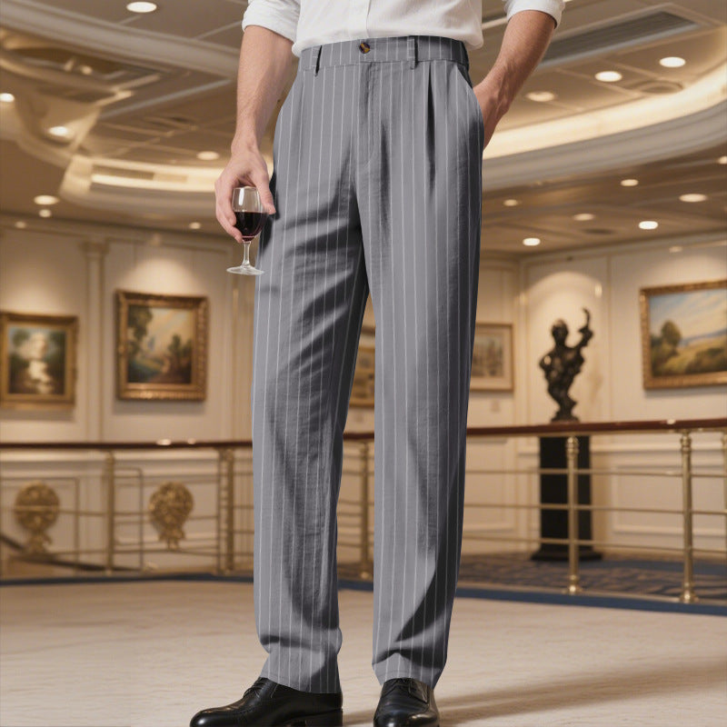 Men's elegant suit trousers with fine pinstripes and a comfortable fit Mune Fashion