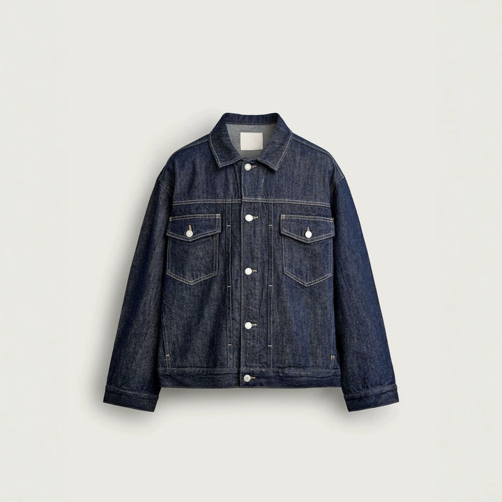 Men's Boxy Denim Jacket with Dropped Shoulder Mune Fashion