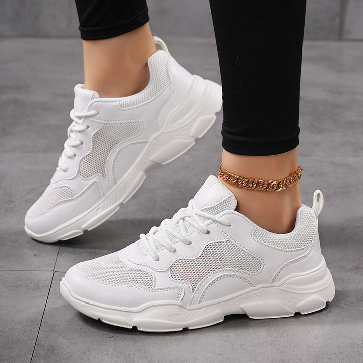 Women’s modern comfort sneakers in retro look with breathable mesh, padded heel, and contoured lightweight sole construction Mune Fashion