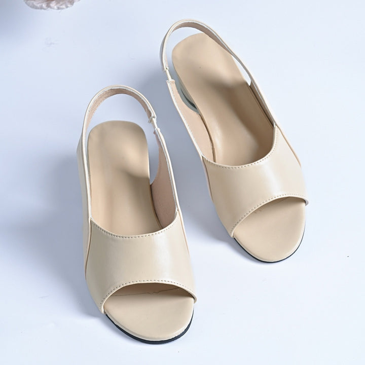 Women's slingback sandals with crocodile embossing and low block heel Mune Fashion