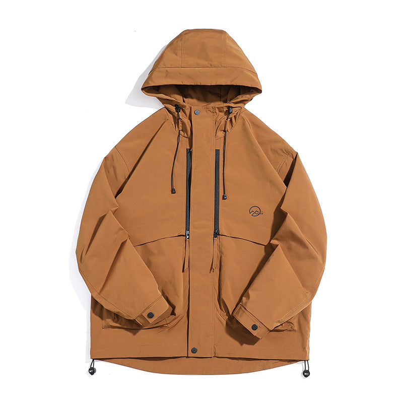 Unisex Technical Outdoor Jacket in Boxy Cut with Hood and Vertical Chest Zippers Mune Fashion
