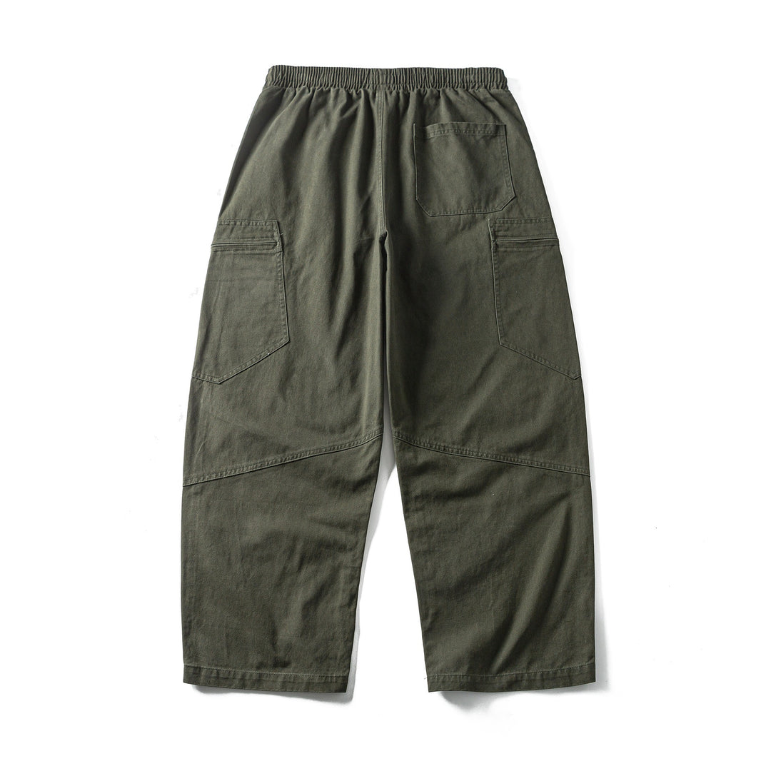 Men's Cropped Cargo Pants with Elastic Waistband, Drawstring and Zipper Pockets Mune Fashion