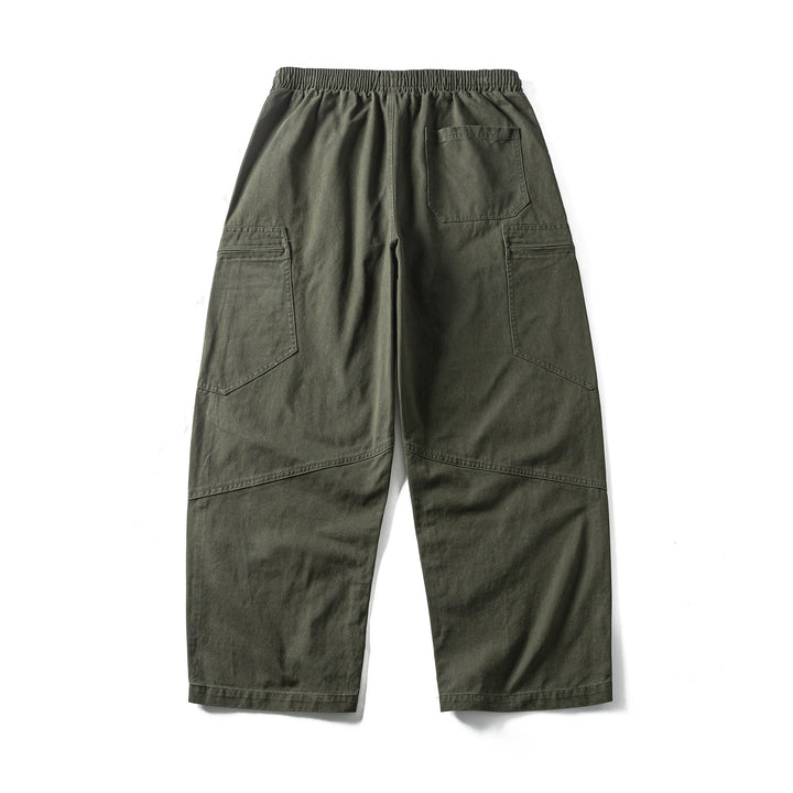 Men's Cropped Cargo Pants with Elastic Waistband, Drawstring and Zipper Pockets Mune Fashion