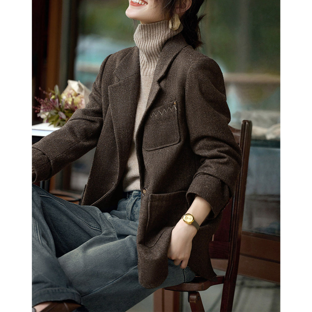 Women Modern Cut Blazer with Textured Fabric Mune Fashion
