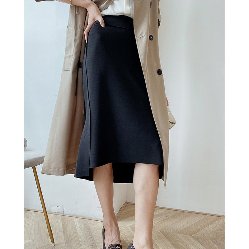 Women's Elegant Pencil Skirt with Asymmetric Hem Mune Fashion