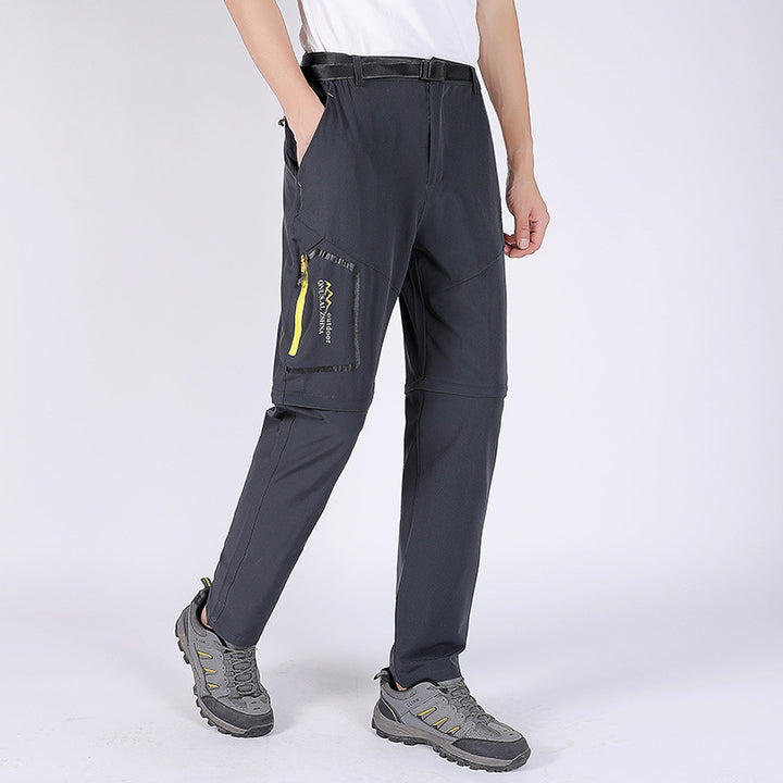 Men's trekking pants with detachable pant legs, water-repellent coating, and reinforced knee areas Mune Fashion