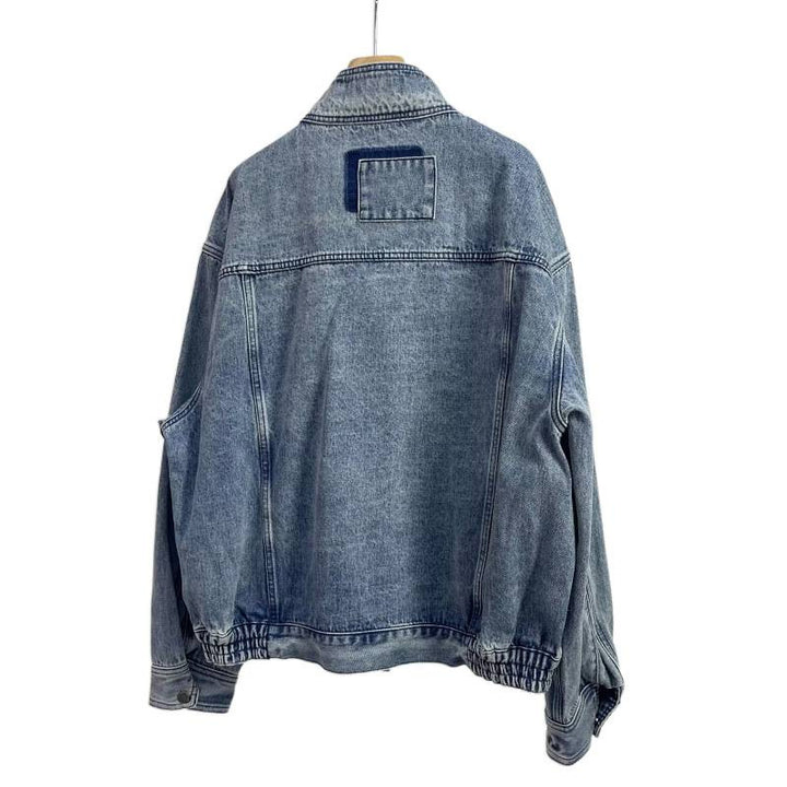 Men's Relaxed Denim Utility Jacket with Stand Collar and Contrasting Chest Pocket Mune Fashion