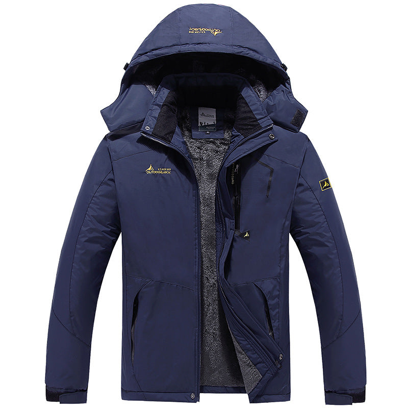 Men's water and windproof softshell outdoor jacket with teddy fleece lining and hood Mune Fashion