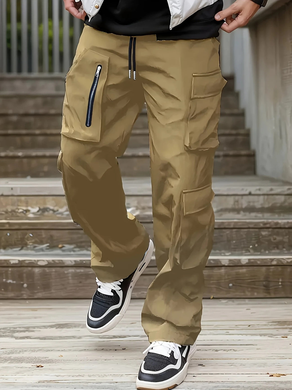 Men's Multifunctional Cargo Pants with Zip