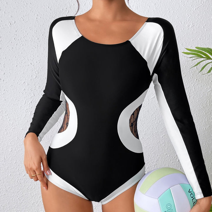 Damen Sportlicher Langarm Badeanzug Echo Archiv