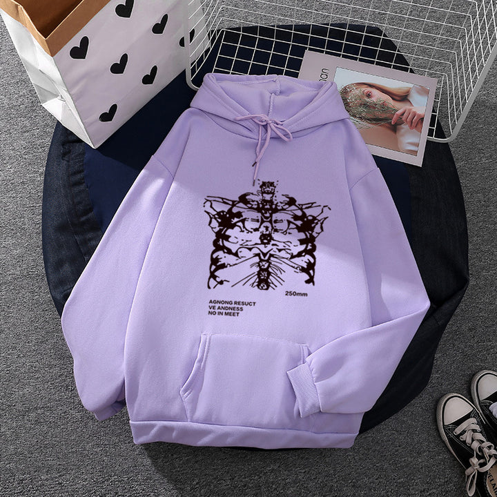 Unisex oversized hoodie with anatomical graphic print, kangaroo pocket and adjustable drawstring Mune Fashion