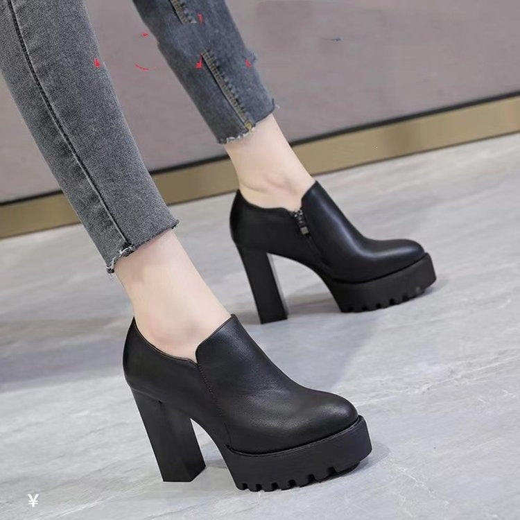 Ladies Stylish Platform Pumps with High Block Heel Mune Fashion