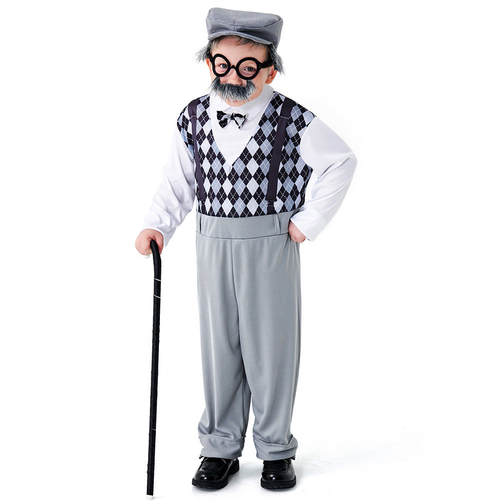 Men's carnival costume as a stylish grandfather with characteristic accessories Mune Fashion