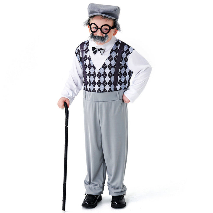 Men's carnival costume as a stylish grandfather with characteristic accessories Mune Fashion