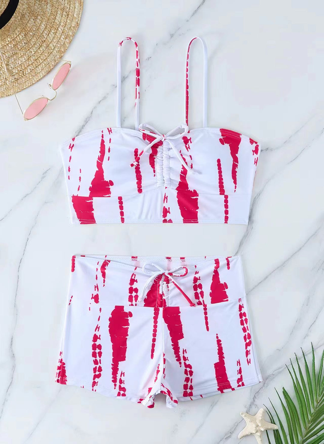 Women's bikini with floral ruffle design and adjustable straps Mune Fashion