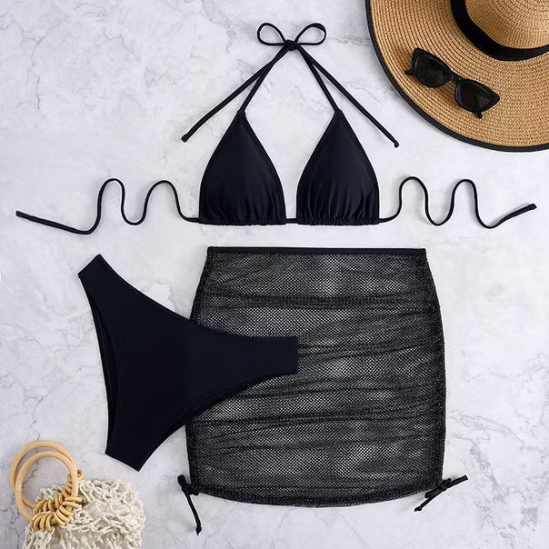 Women's triangle bikini set with adjustable skirt Mune Fashion