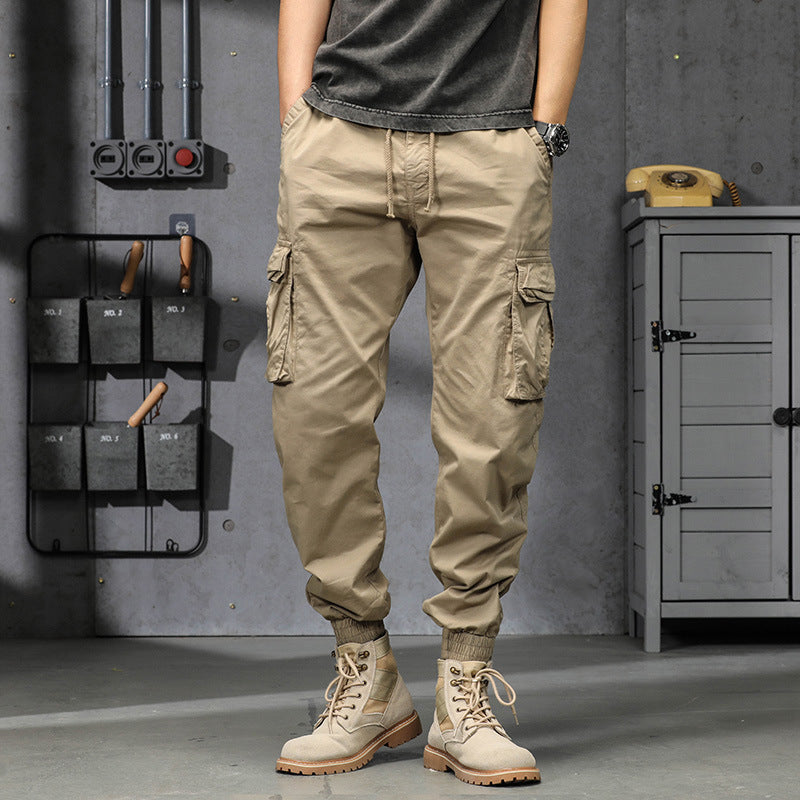 Herren Cargo-Jogginghose im Utility‑Stil mit Tunnelzugbund, Mehrfachtaschen und Reißverschluss‑Knöchel Mune Fashion