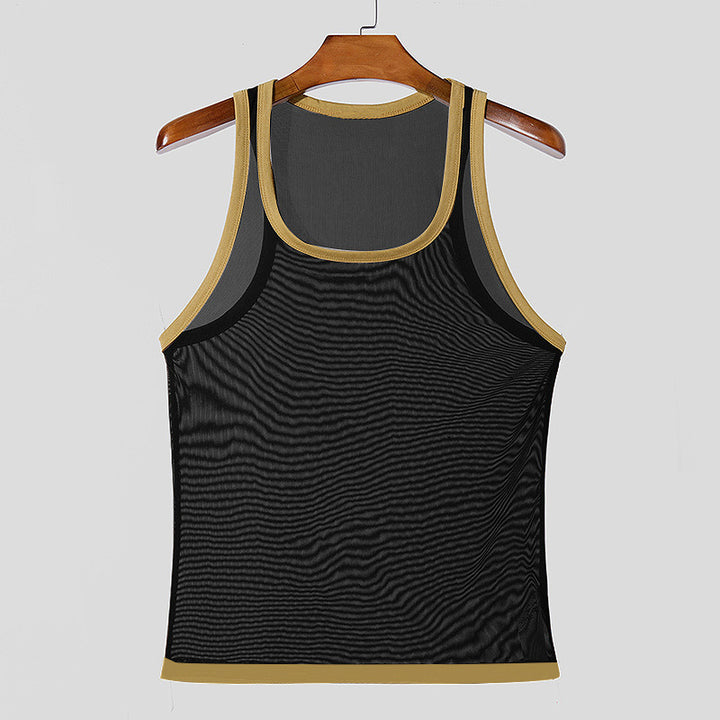 Men's ringer top made of fine cotton elastane with contrasting piping and slim fit Mune Fashion
