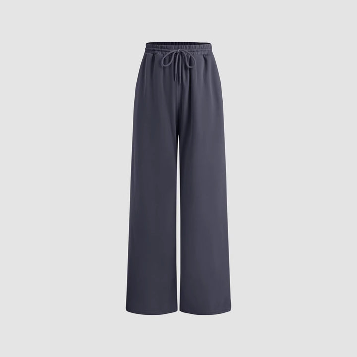 Women's Wide Lounge-Cuffed Sweatpants with Drawstring and Relaxed Fit Drune