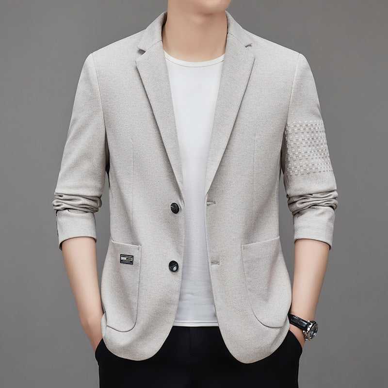 Men's Lightweight Casual Blazer with Three-Quarter Sleeves and Patch Pockets Mune Fashion