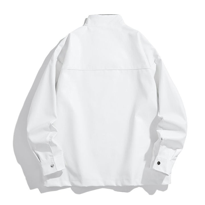 Men's embroidered utility training jacket in racing look with stand-up collar Mune Fashion