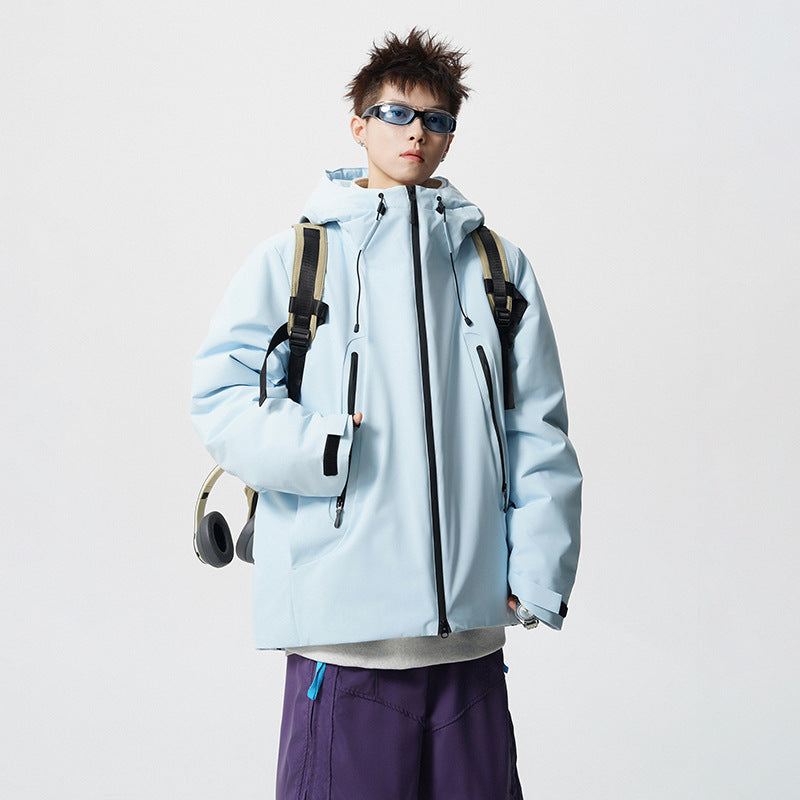 Men's padded, water-repellent tech outdoor jacket with hood Mune Fashion