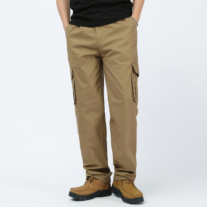 Men's Cotton Twill Cargo Pants in Relaxed Fit with Straight Leg and Large Flap Pocket Mune Fashion