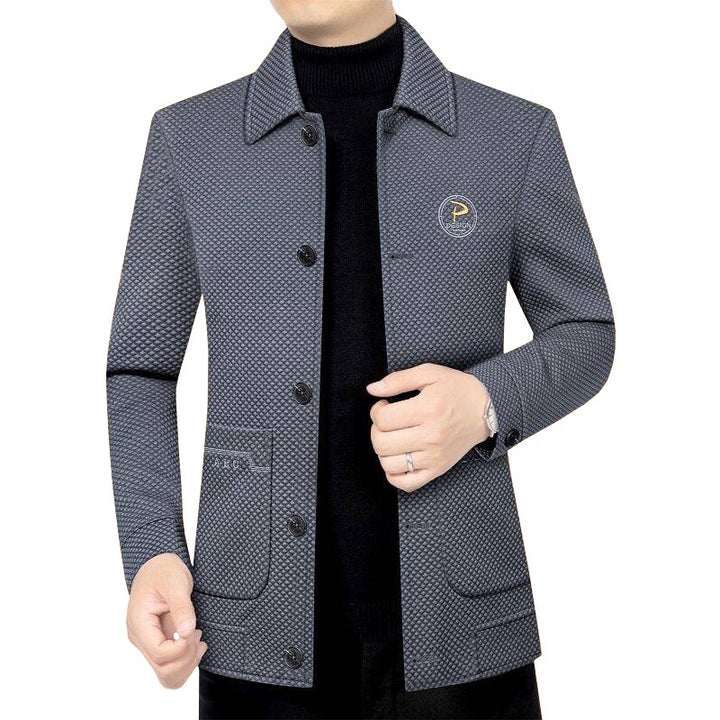 Men's Structured Transition Jacket with Notch Lapel and Patch Pockets Mune Fashion