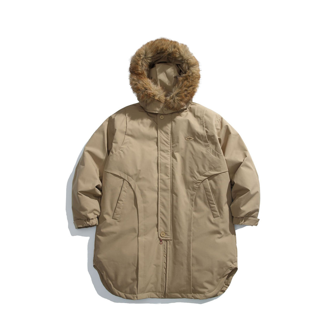 Men's Lined Winter Parka with Detachable Faux Fur Hood Mune Fashion